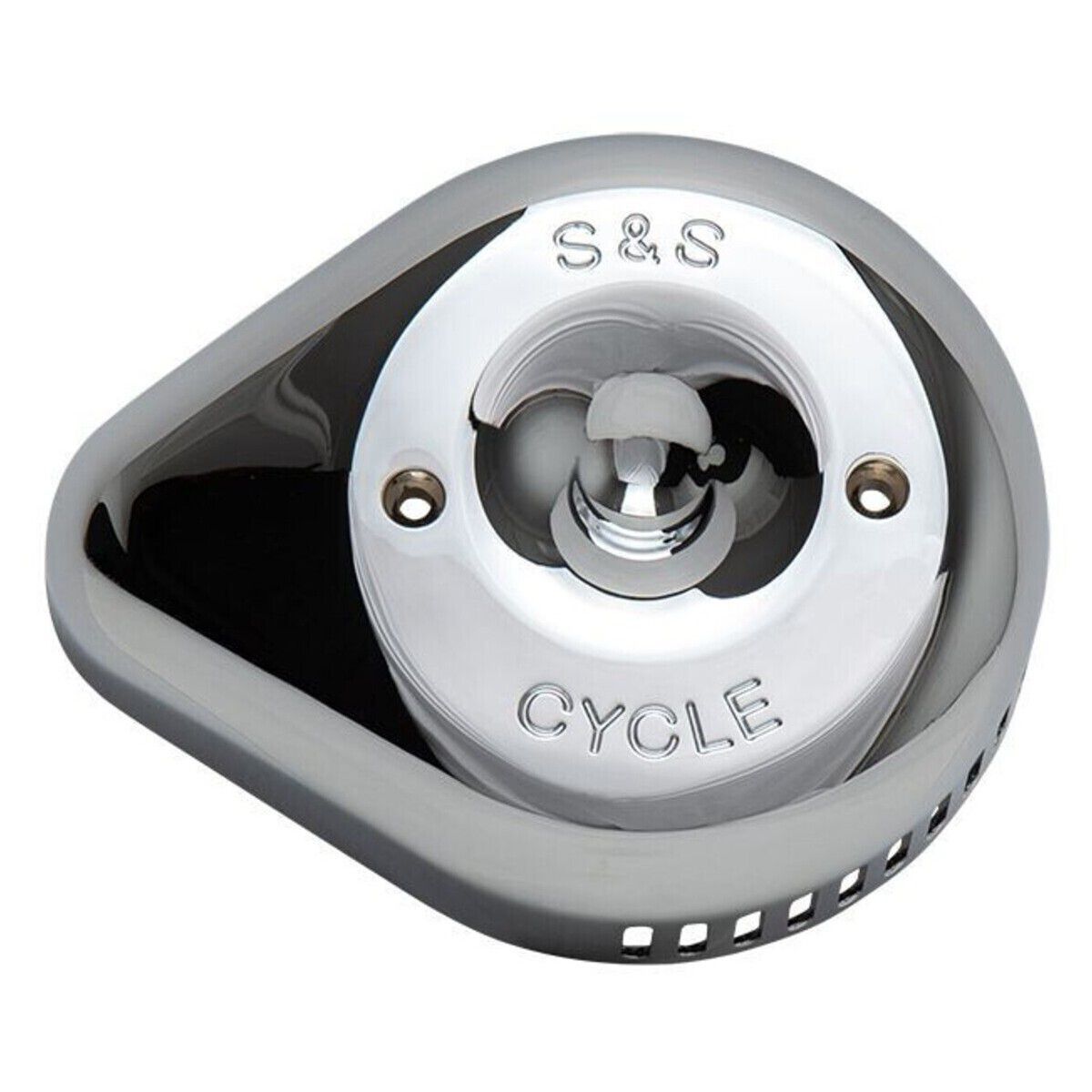 S&S Cycle Stealth Slasher Teardrop Air Cleaner Cover Chrome 170-0532 for M8