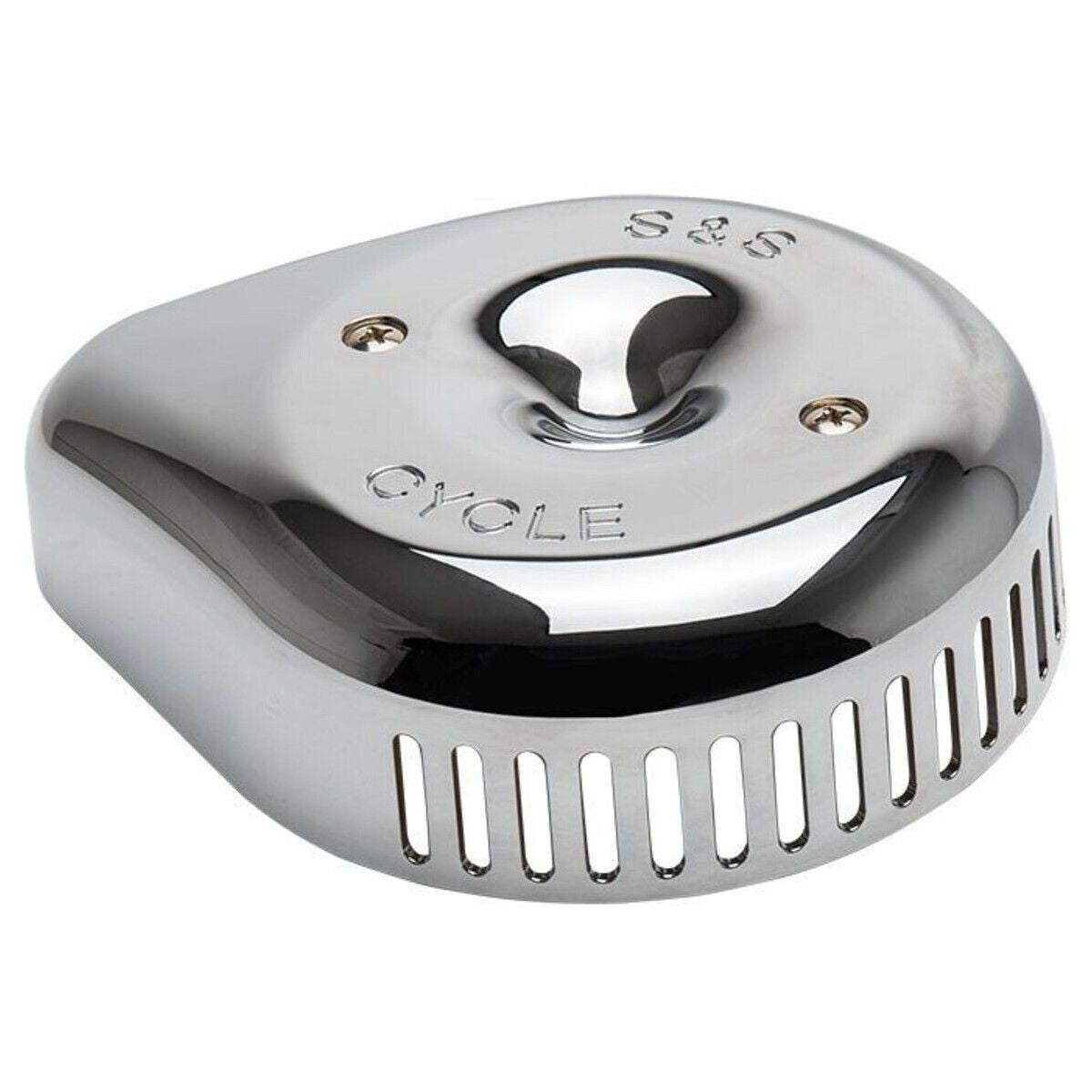 S&S Cycle Stealth Slasher Teardrop Air Cleaner Cover Chrome 170-0532 for M8