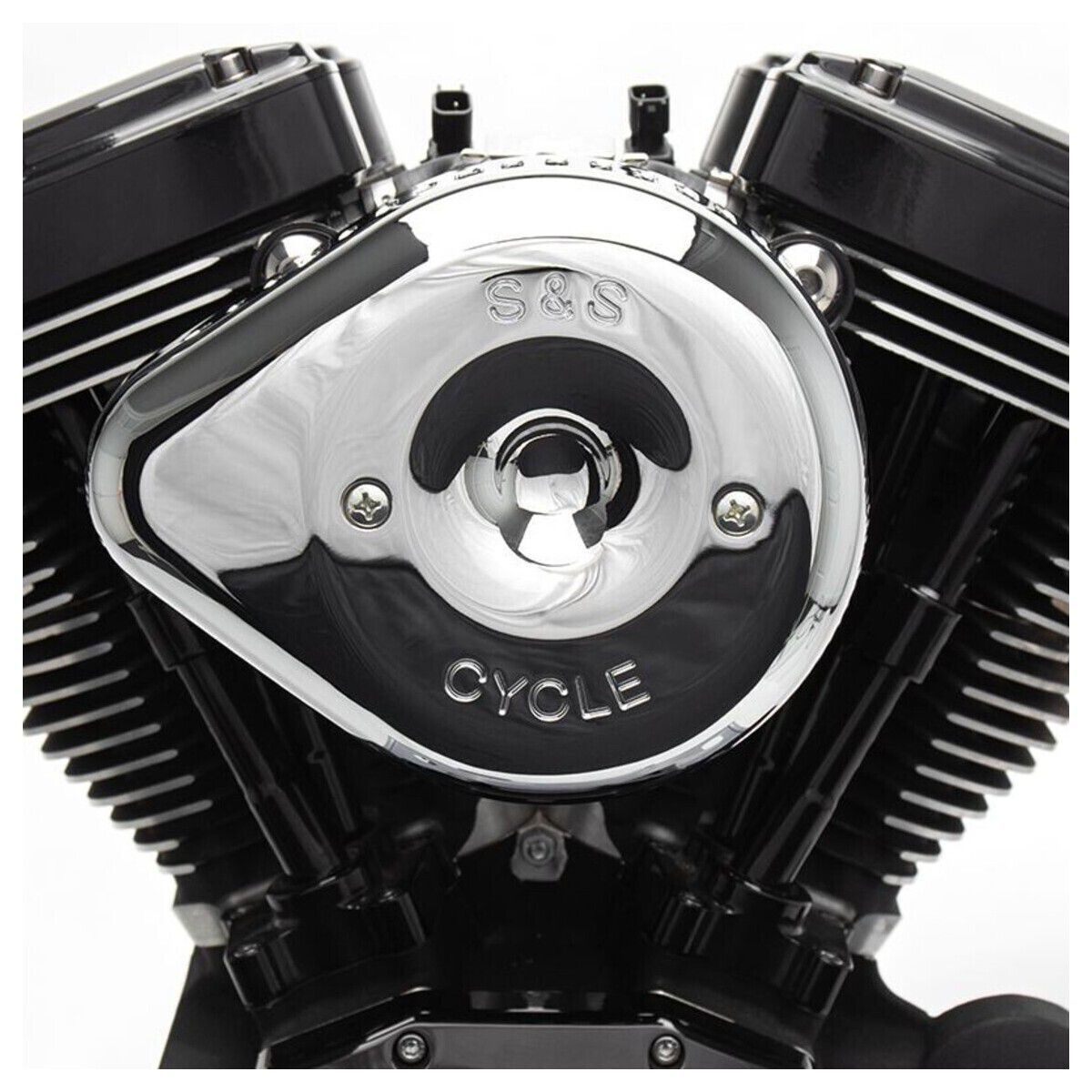 S&S Cycle Stealth Slasher Teardrop Air Cleaner Cover Chrome 170-0532 for M8