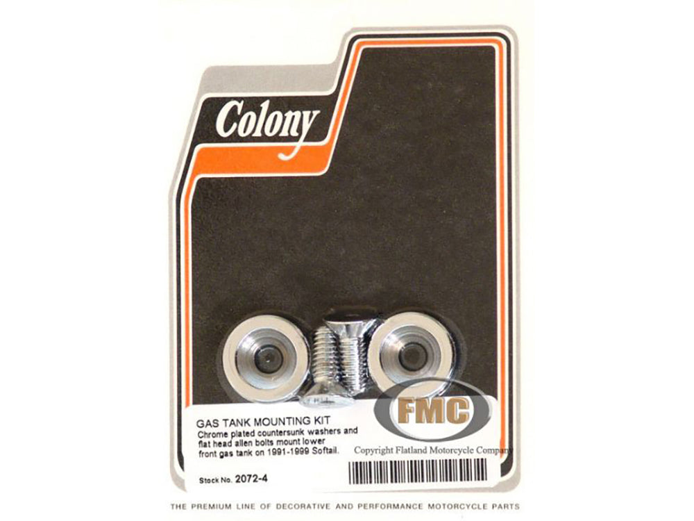 Colony Machine Front Lower Fuel Tank Mount Kit Chrome 2072-4 for Softail 1991-1999