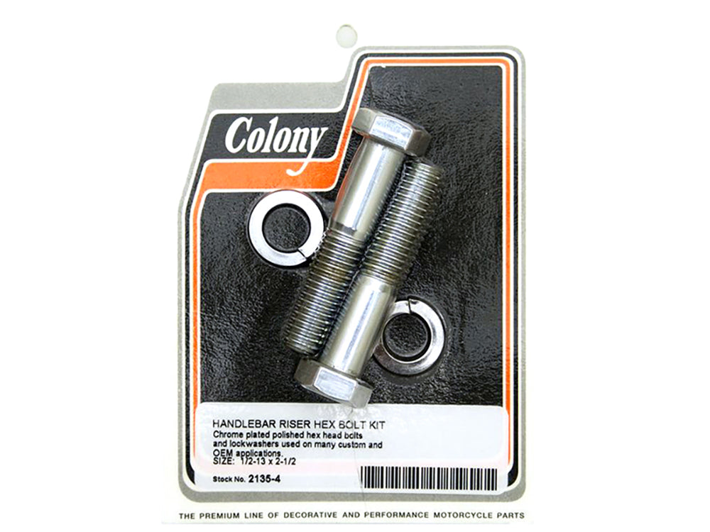 Colony Machine 1/2-13 x 2-1/2in. Hex Head Riser Bolts Chrome 2135-4