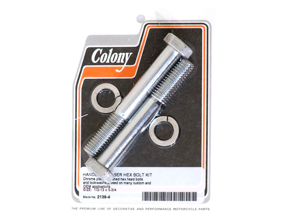 Colony Machine 1/2-13 x 3-3/4in. Hex Head Riser Bolts Chrome 2139-4