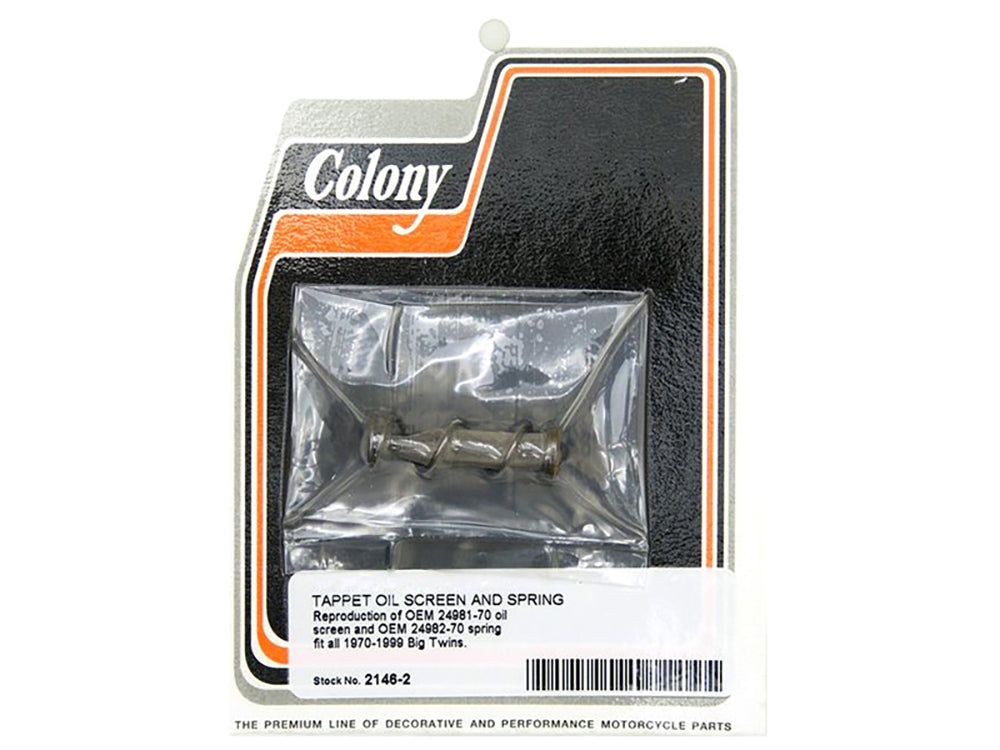 Colony Machine Tappet Oil Screen & Spring 2146-2 for Big Twin 1970-1999