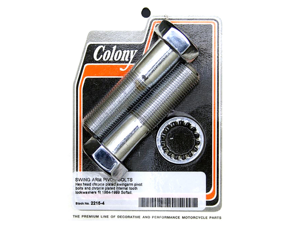 Colony Machine Swingarm Pivot Bolts Chrome 2215-4 for Softail 1984-1999