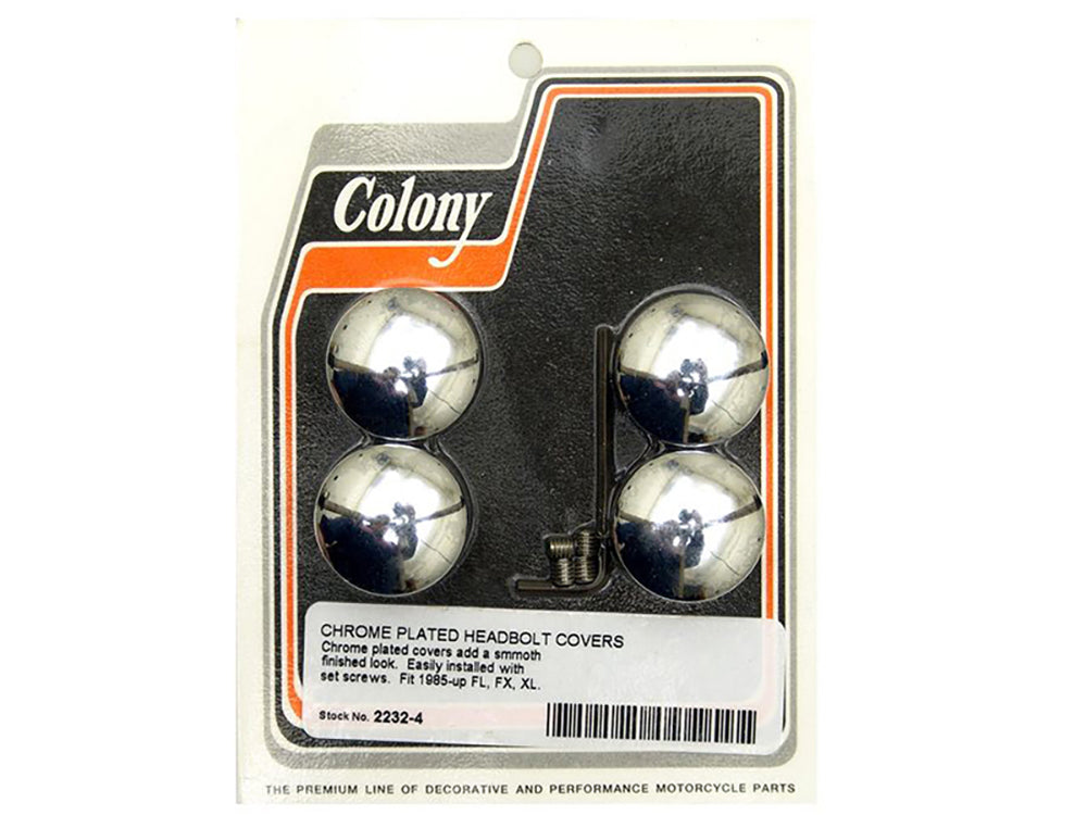 Colony Machine Smooth Head Bolt Covers Chrome 2232-4 for Big Twin & Sportster