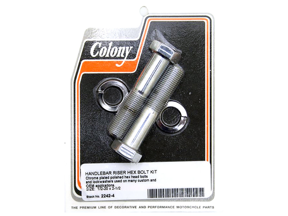 Colony Machine 1/2-20 x 2-1/2in. Hex Head Riser Bolts Chrome 2242-4