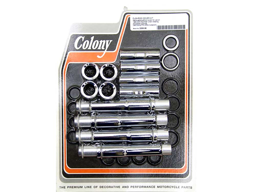 Colony Machine Pushrod Covers Chrome 2255-36 for Sportster 1991-2003