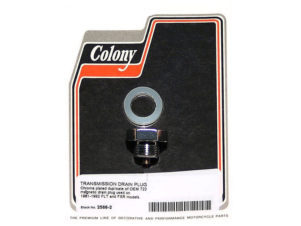 Colony Machine Transmission Drain Plug Chrome 2566-2 for Touring & FXR
