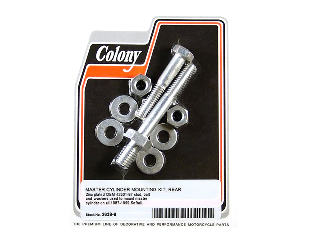 Colony Machine Foot Brake Master Cylinder Stud & Bolt Kit 2638-8 for FL Softail 1987-1999