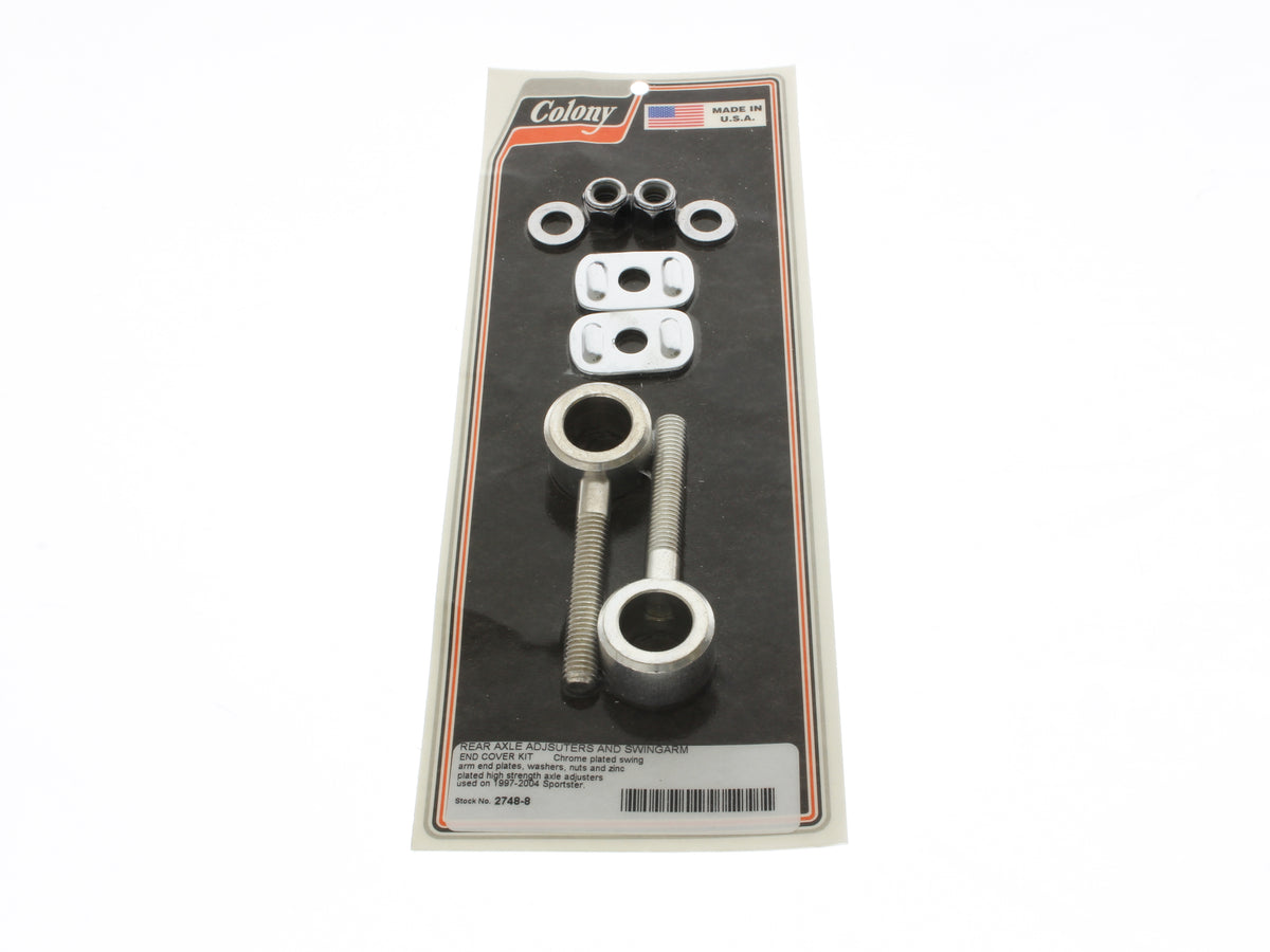 Colony Machine Rear Axle Adjusting Kit Chrome 2748-8 for Sportster 1997-2004