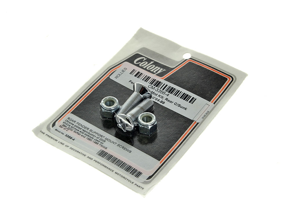 Colony Machine Rear Fender Strut Mount Bolts Chrome 3356-4 for Softail & FXWG