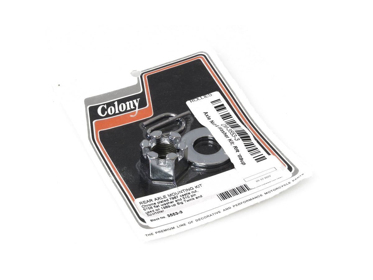 Colony Machine Rear Axle Nut & Washer Kit Chrome 3553-3