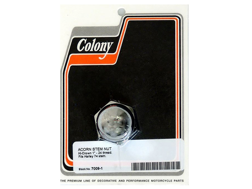 Colony Machine 1-24 Acorn Fork Stem Nut Chrome 7009-1
