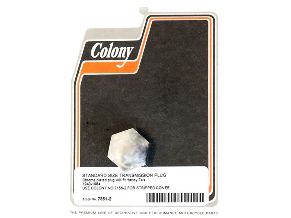 Colony Machine Transmission Plug 7351-2 for Big Twin 1940-1984