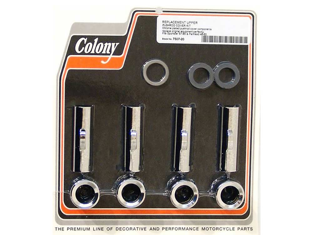 Colony Machine Upper Pushrod Covers Chrome 7507-20 for Sportster & Pan