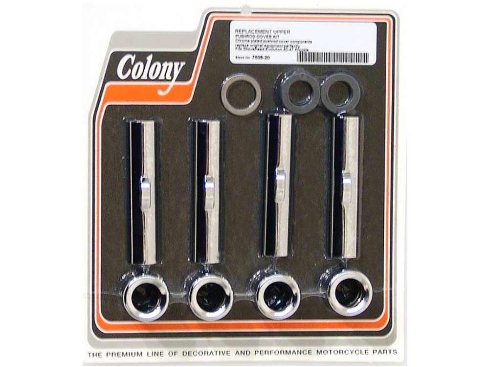 Colony Machine Upper Pushrod Covers Chrome 7508-20 for Big Twin & Knuckle
