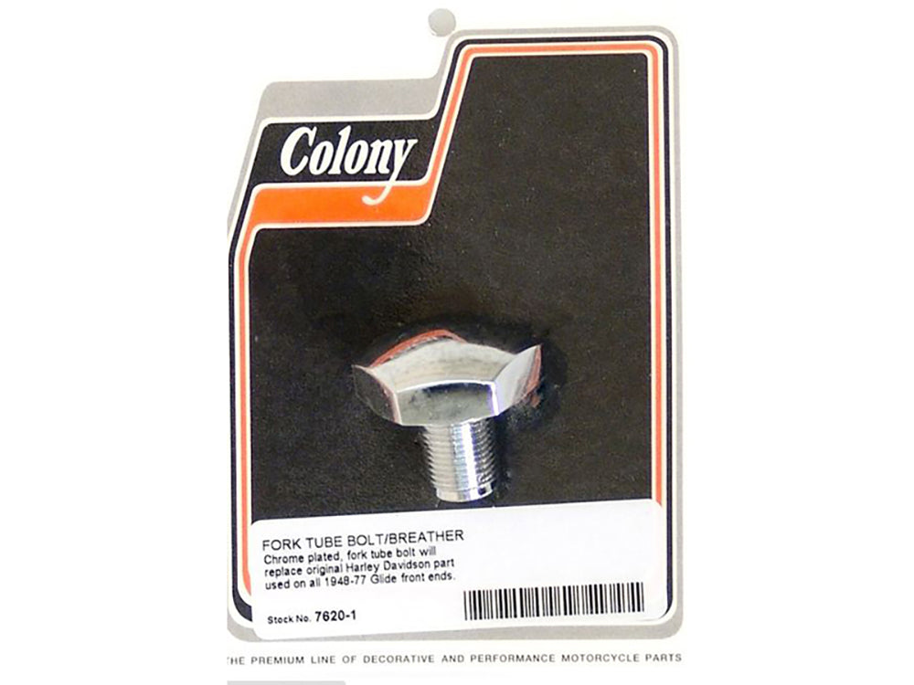 Colony Machine Top Fork Tube Plug Chrome 7620-1 for Big Twin 1948-1977
