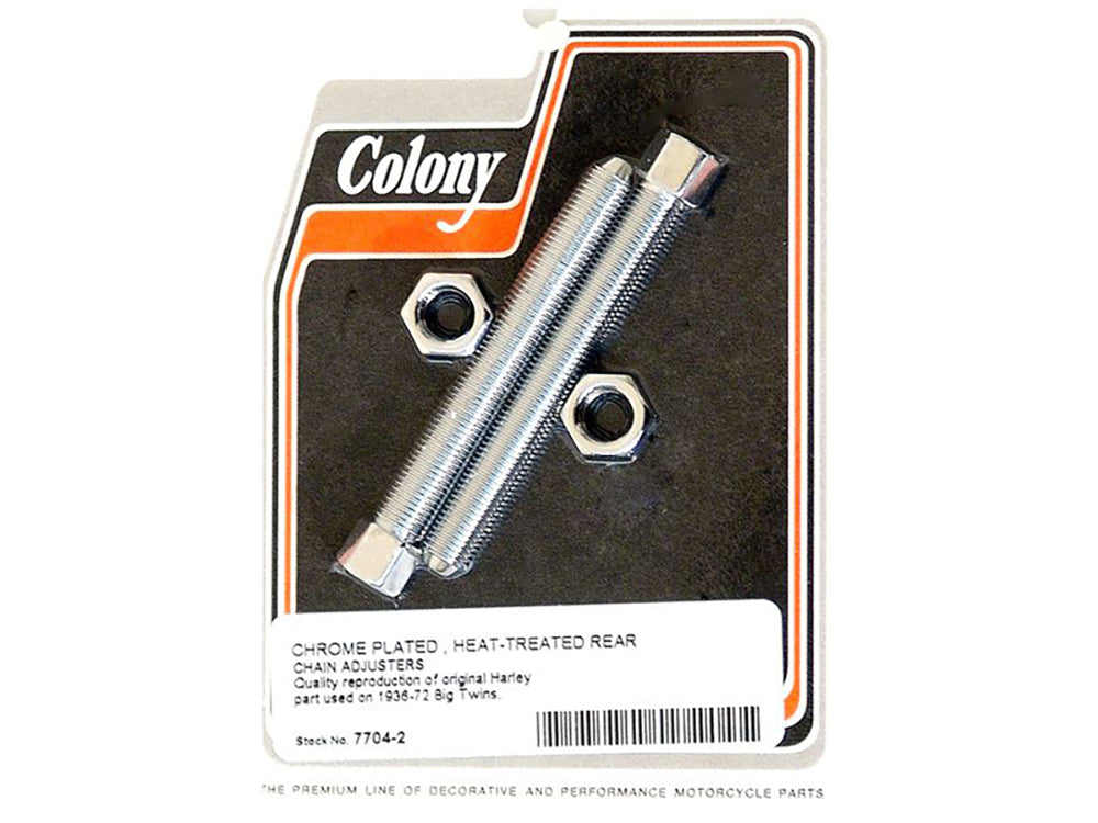 Colony Machine Rear Chain Adjusters Chrome 7704-2 for Big Twin 1936-1972