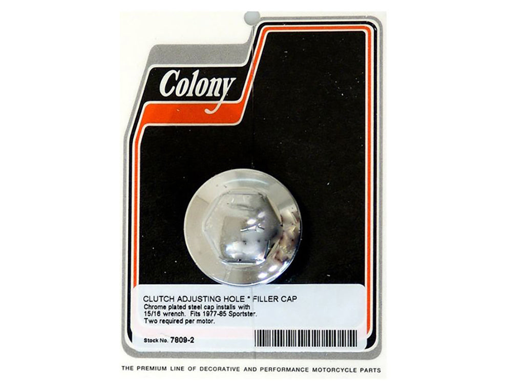 Colony Machine Primary Filler & Clutch Adjusting Hole Cap Chrome 7809-2 for Sportster 1977-1985