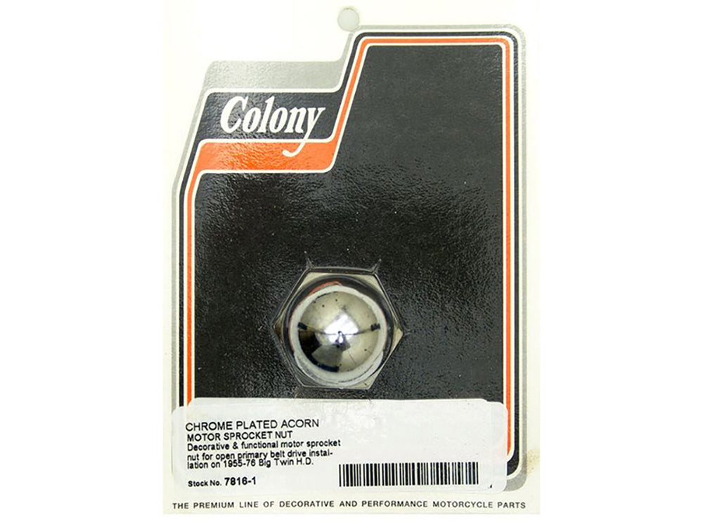 Colony Machine Acorn Engine Sprocket Nut Chrome 7816-1 for Big Twin 1955-2005
