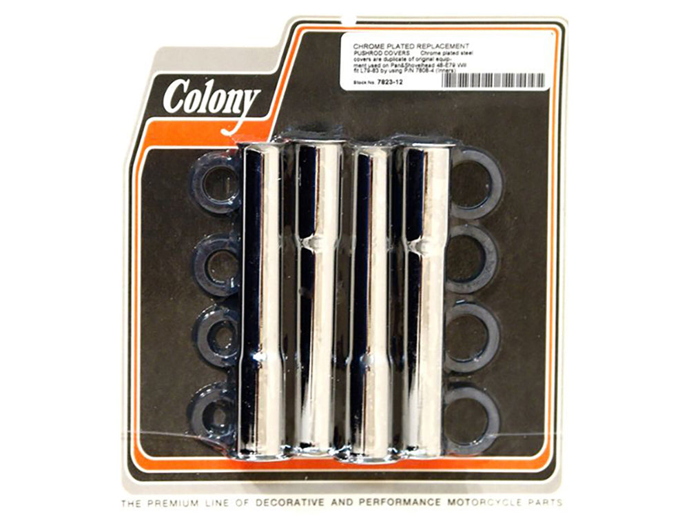 Colony Machine Lower Pushrod Covers Chrome 7823-12 for Pan & Shovel 1948-Early 1979
