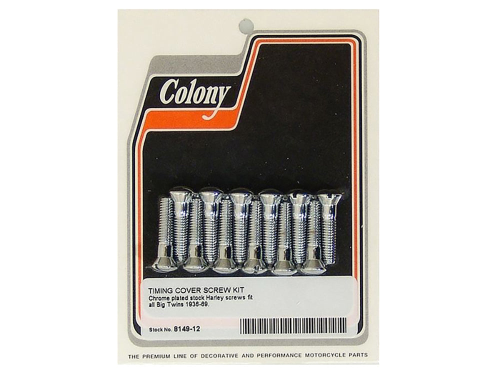 Colony Machine Slotted Cam Cover Bolts Chrome 8149-12 for Big Twin 1936-1969