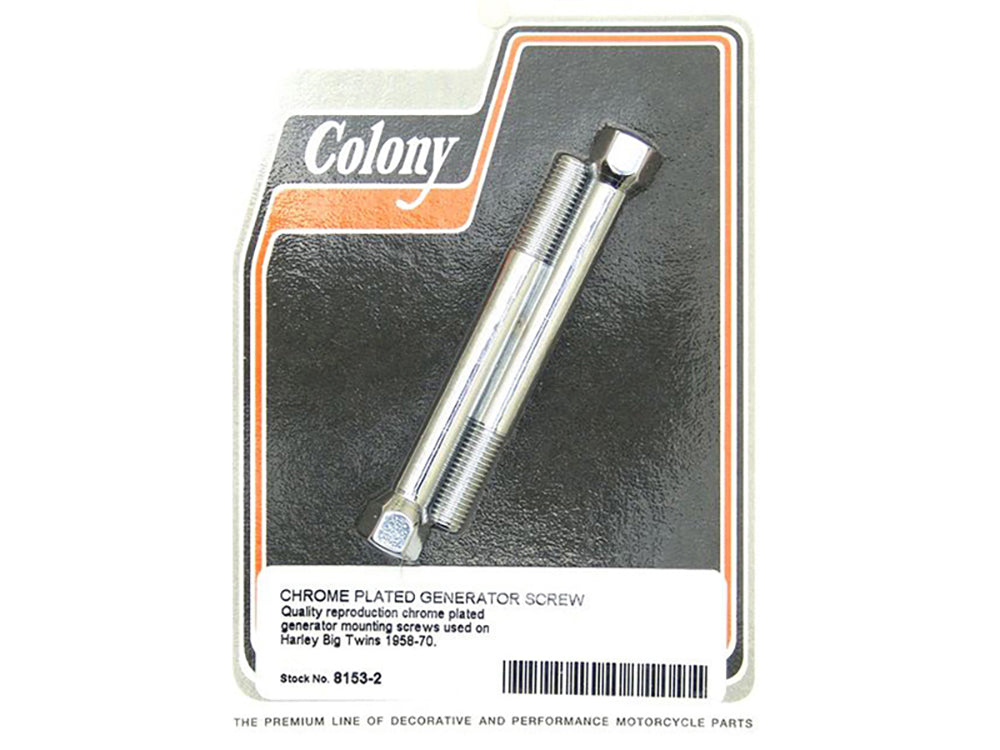 Colony Machine Generator Bolts Chrome 8153-2 for Big Twin 1958-1970