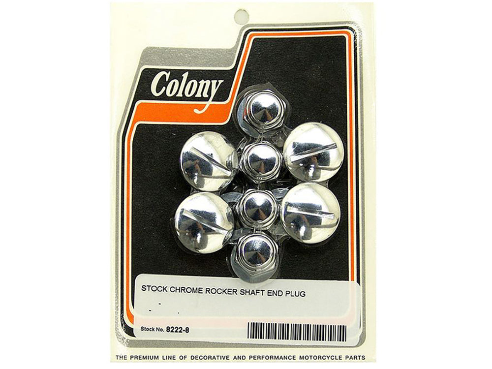 Colony Machine Rocker Shaft Plug Set Chrome 8222-8 for Big Twin & Sportster