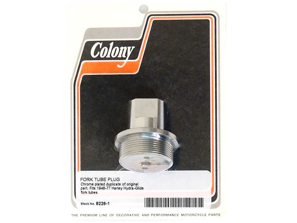 Colony Machine Fork Tube Plug Chrome 8226-1 for Big Twin 1948-1977