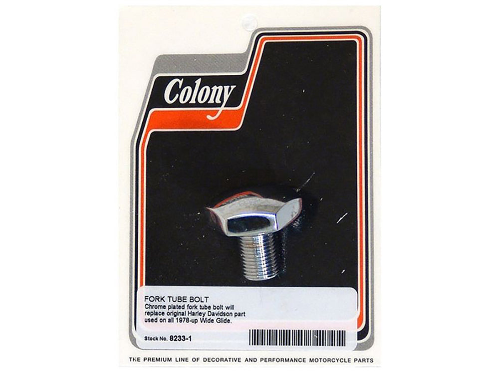 Colony Machine Fork Tube Bolt Chrome 8233-1 for Big Twin 1978-2017