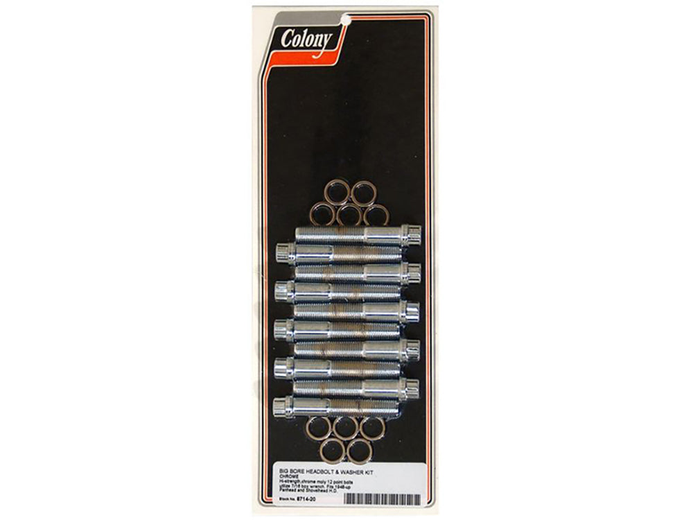 Colony Machine 12 Point Style Head Bolts Chrome 8714-20 for Pan & Shovel 1948-1984