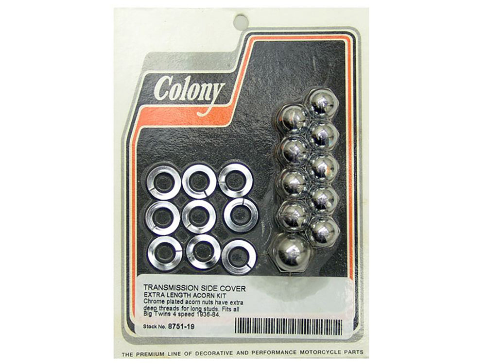 Colony Machine Transmission Side Cover Kit Chrome 8751-19 for 4Spd Big Twin 1936-1986