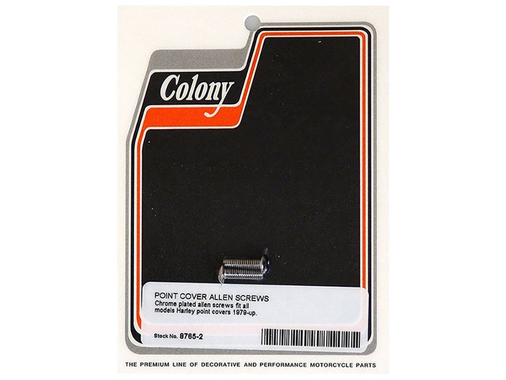 Colony Machine Points Cover Bolts Chrome 8765-2 for Big Twin 1979-1999
