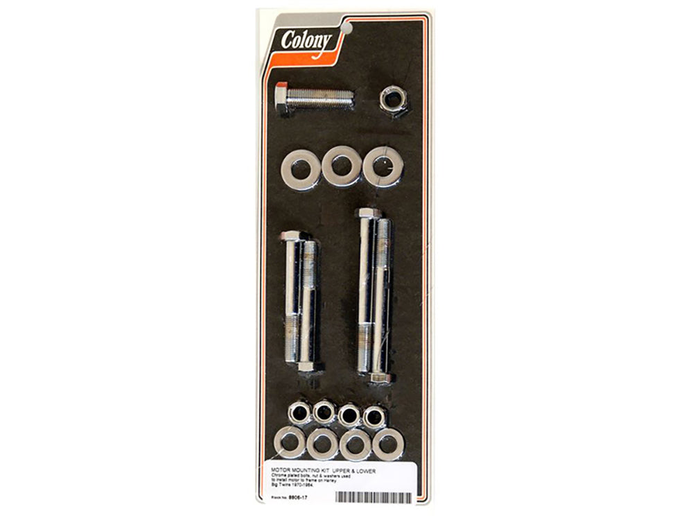 Colony Machine Engine Mount Bolt Kit Chrome 8806-17 for Big Twin 1970-1984