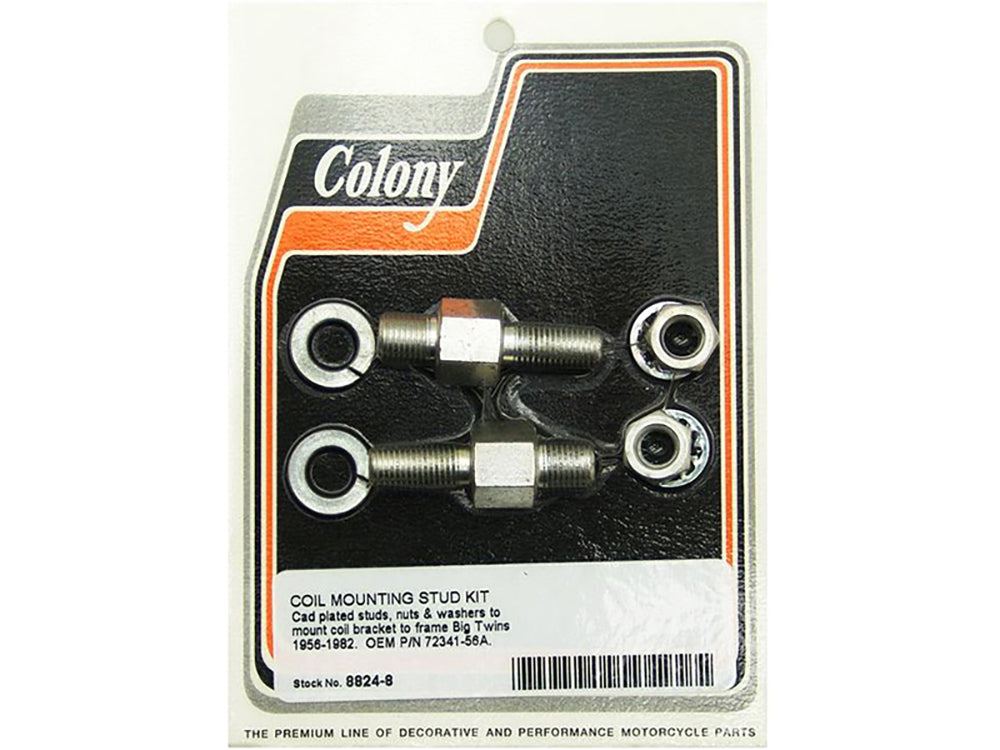 Colony Machine Coil Mount Stud Kit Cad 8824-8 for Big Twin 1956-1982