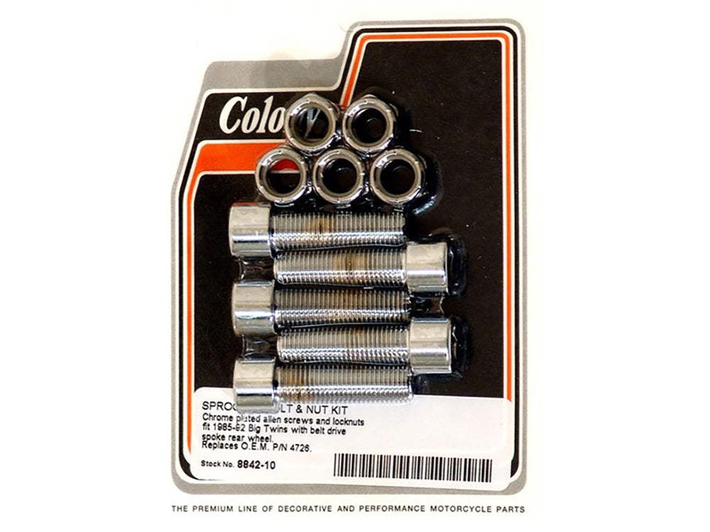 Colony Machine Rear Pulley or Sprocket Bolts Chrome 8842-10