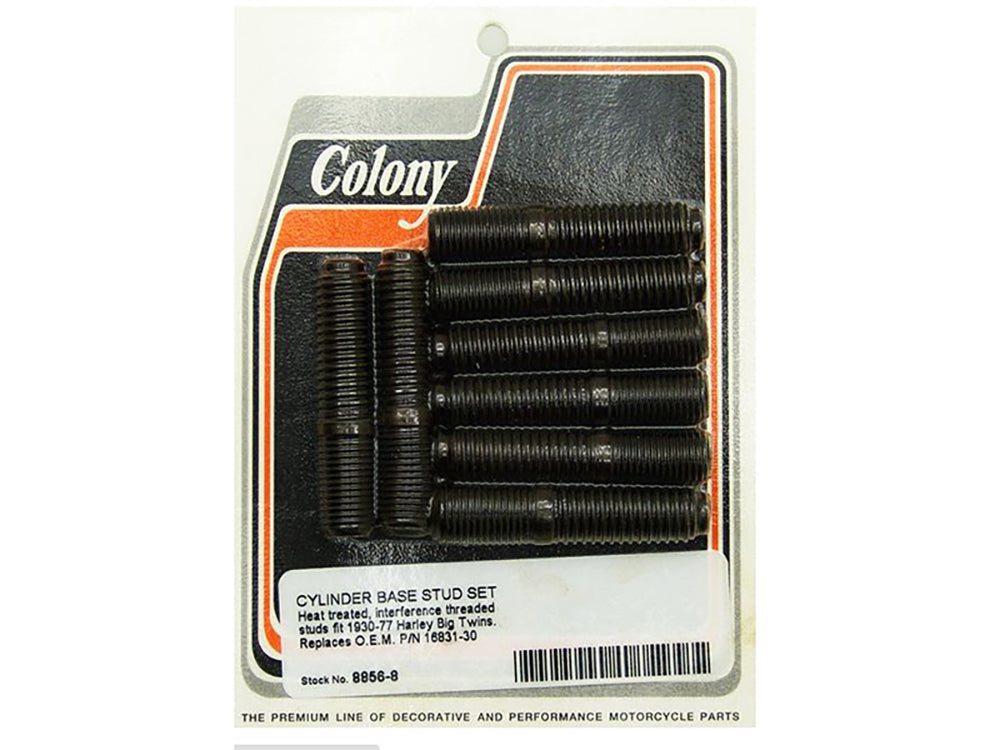 Colony Machine Cylinder Base Studs 8856-8 for Big Twin 1930-1977