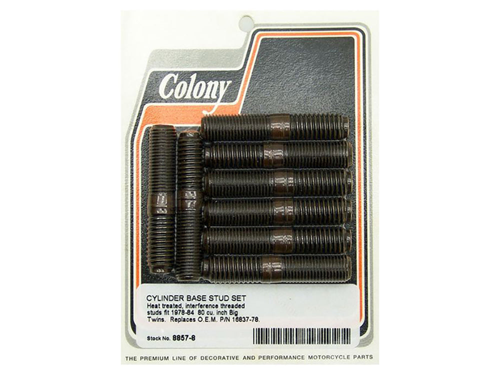 Colony Machine Cylinder Base Studs 8857-8 for Big Twin 1978-1984
