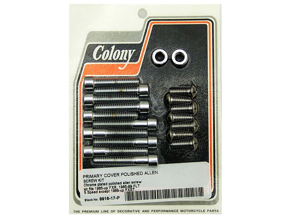 Colony Machine Primary Cover Bolts Chrome 8916-17-P for FXR & Touring