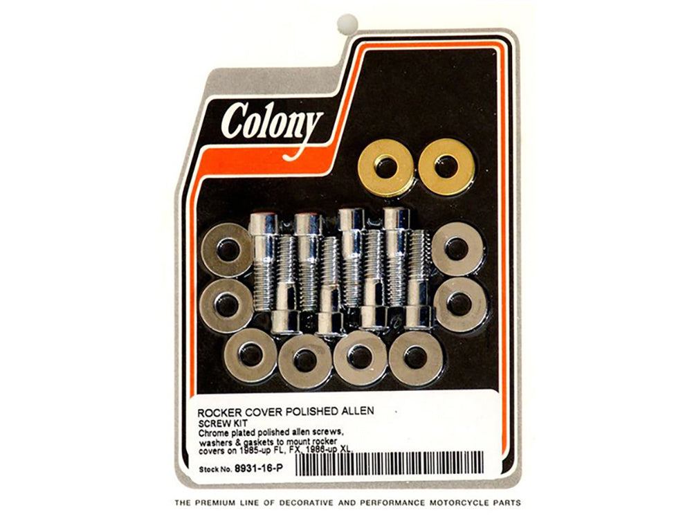 Colony Machine Rocker Cover Bolts Polished 8931-16-P for Evo & Sportster