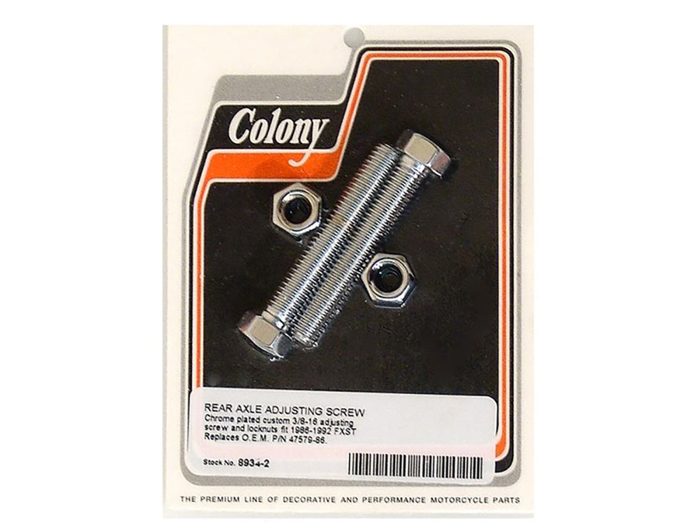 Colony Machine Rear Axle Adjusting Kit Chrome 8934-2 for Softail 1986-1992
