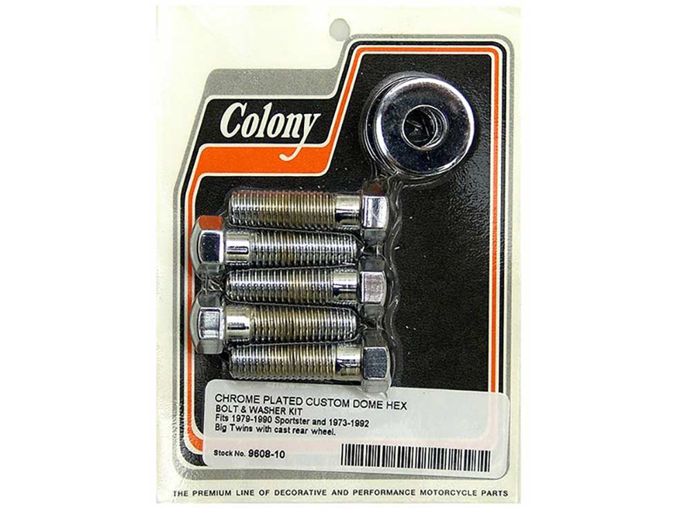 Colony Machine 7/16-14 x 1-1/2 Rear Pulley Bolts Chrome 9608-10