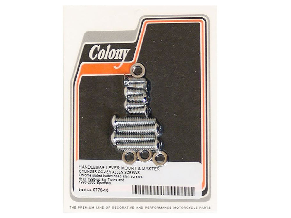 Colony Machine Handlebar Control Bolts Chrome 9776-10 for Big Twin & Sportster