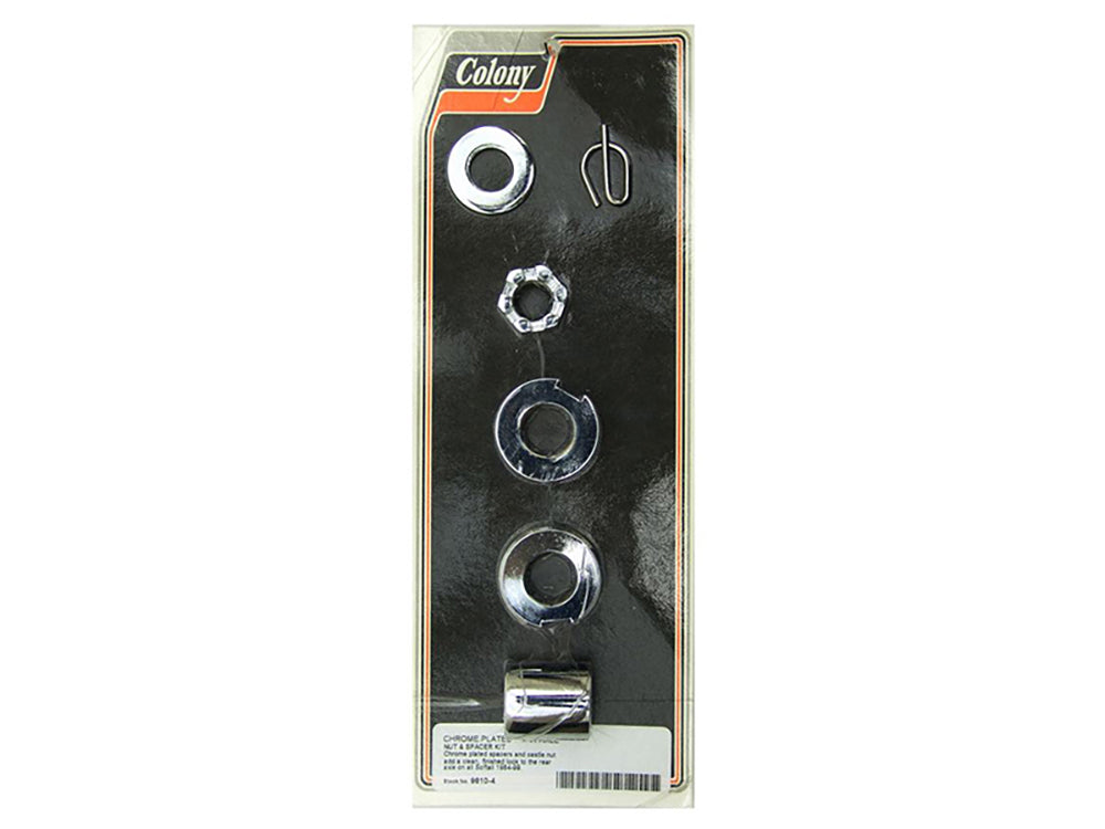 Colony Machine Rear Axle Spacer Kit Chrome 9810-4 for Softail 1984-1999