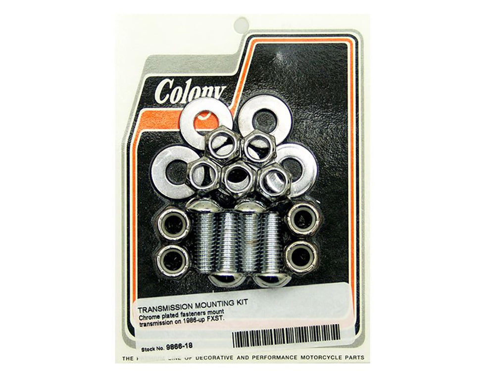 Colony Machine Transmission Mount Kit Chrome 9866-18 for Softail 1986-1999