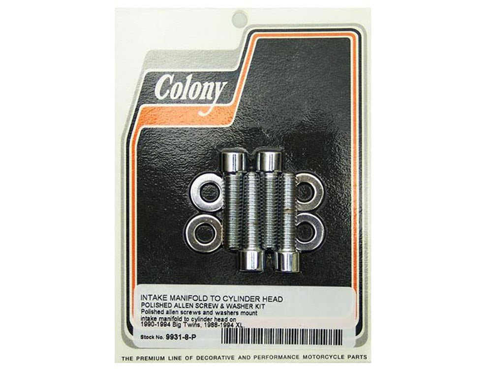Colony Machine Intake Manifold Bolt Kit 9931-8-P for Big Twin & Sportster