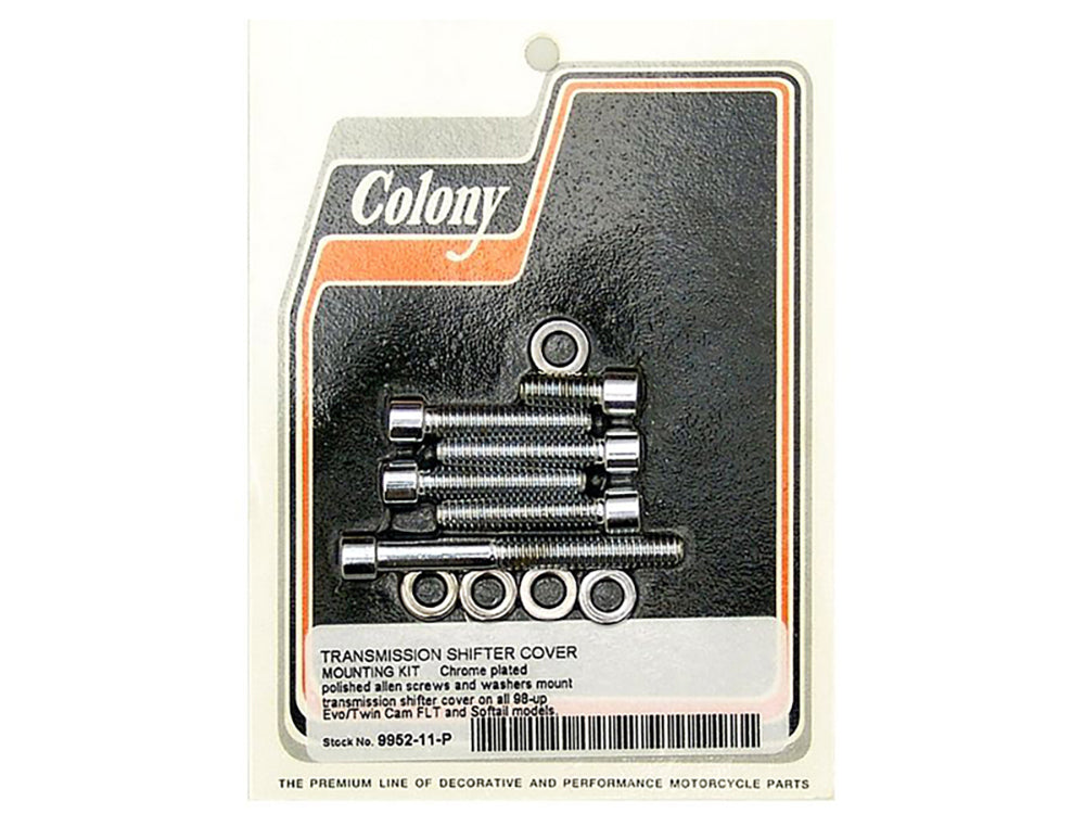 Colony Machine Transmission Top Bolts Chrome 9952-11-P for Softail & Touring 1998-2006