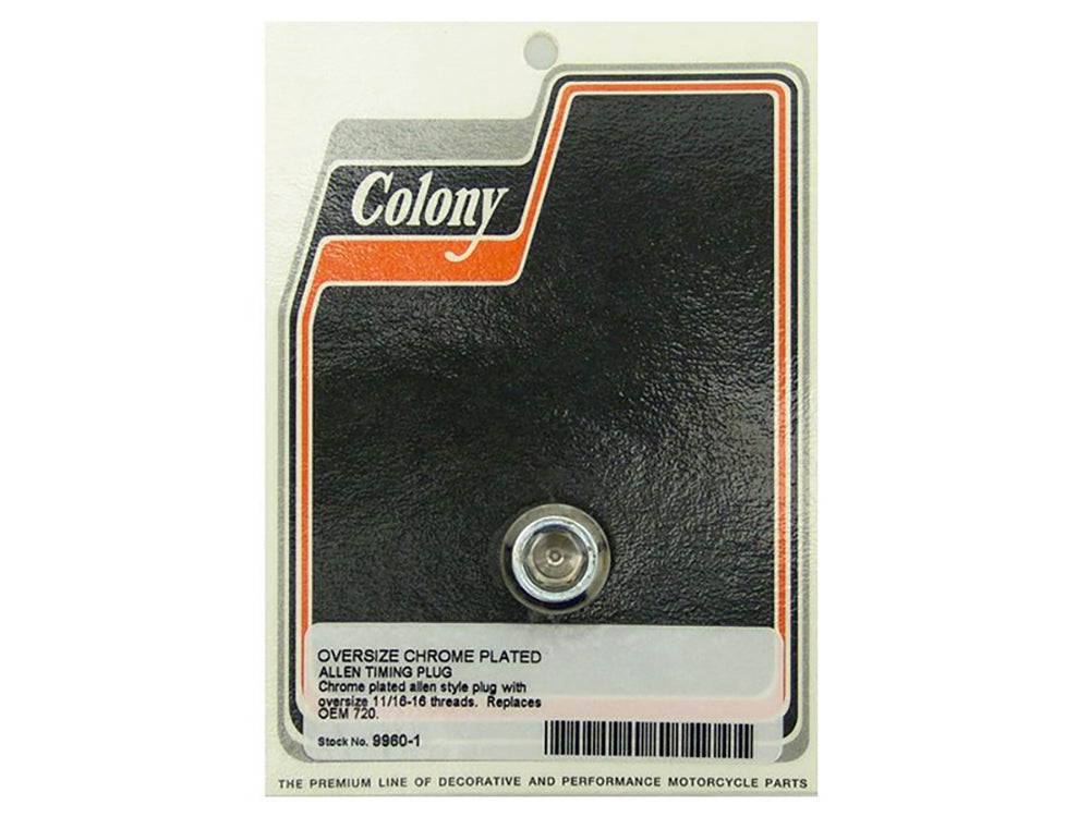 Colony Machine Oversize Allen Timing Plug Chrome 9960-1 for Big Twin 1970-1999