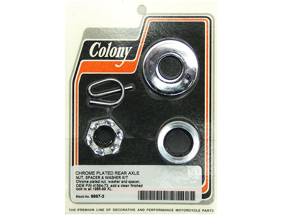 Colony Machine Rear Axle Spacer Kit Chrome CM-9997-3 for Sportster 1986-1999