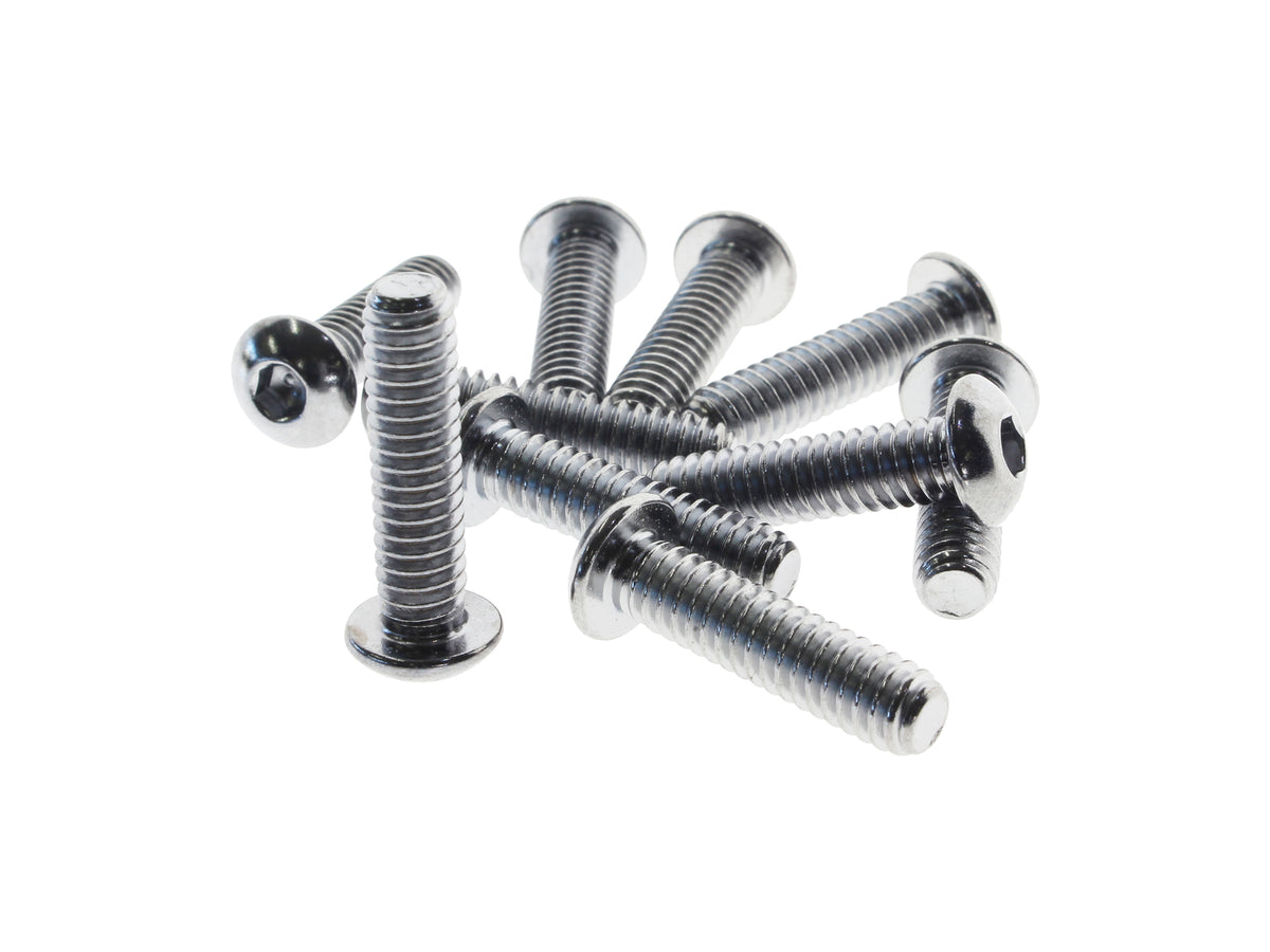 Colony Machine 1/4-20 x 1in. Button Head Allen Bolts Chrome BHC-832